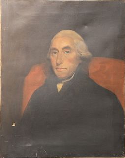 Portrait of Joseph Black (1728 - 1799), oil on canvas, 18th century, unsigned.
30" x 24". Catalog Note: Joseph Black discovered carb...