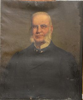 Possibly George Willoughby Maynard (American, 1843 - 1923), portrait of Austin Flint, oil on canvas, unsigned.
height 30 inches, wid...