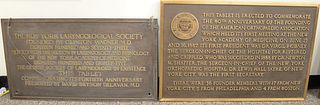 Two Large Bronze Plaques, donation of books form New York Hospital and commemorating it's fortieth anniversary presented by David Br...