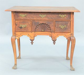 Dressing Table having line inlay and deep shell carved center drawer, all set on cabriole legs ending in carved feet, circa 1760, possibly from John E