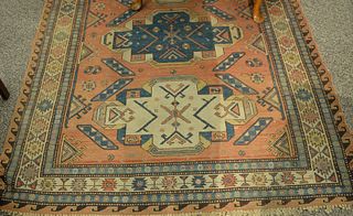Soumac Oriental Hall Rug, probably 19th century, some wear, small separations).
5' x 8' 6".
Provenance: Wethersfield Historical Soci...