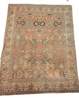 Tabriz Oriental Carpet, 19th to early 20th century, (worn side edges redone), 8' 9" x 11' 7".