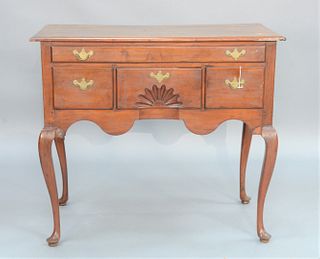 Cherry High Chest Base, now having rectangular top over one long drawer over three short drawers, center drawer with shell carvings ...