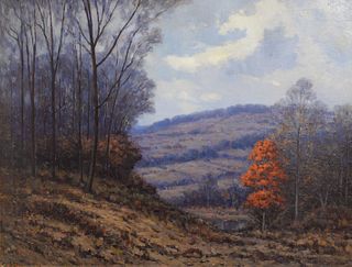 Francis Dixon (1879 - 1967), late fall landscape, oil on canvas, signed lower right "Francis Dixon", 29" x 38".