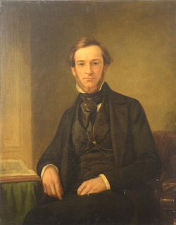 Portrait of John Appleton Swett (1809 - 1854), oil on canvas attached to panel.
40"x 32"
Provenance: The New York Academy of Medicine.