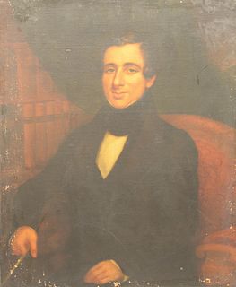 Attributed to George Victor Cooper (American, 1810 - 1878), portrait of John Ledard Vandervoort (1809 - 1891) oil on canvas adhered ...