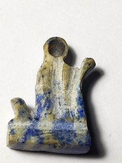 A Lapis Egyptian Amulet of an Ureaus Late Dynastic Period. 664-332 BCE. 