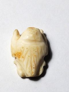A Marble Egyptian Amulet of a Frog Late Dynastic Period. 664-332 BCE. 