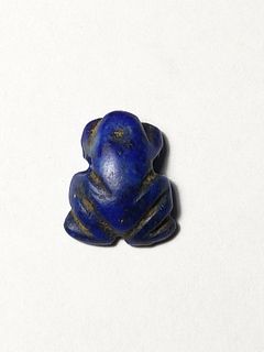 A Lapis Egyptian Amulet of a Frog Late Dynastic Period. 664-332 BCE. 