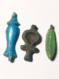 A Lot of 3 Egyptian Amulets Late Dynastic Period. 664-332 BCE. 