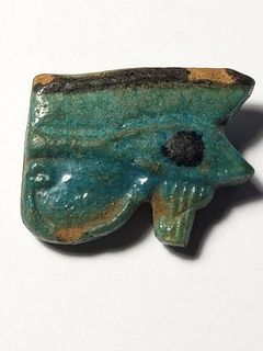 A Multicolored Faience Egyptian Amulet of a Wedjet Late Dynastic Period. 664-332 BCE. 