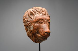 Ancient Hellenistic Lion Head Protome Ca. 350 B.C. 