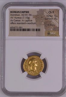 Ancient Roman Domitian. Gold Aureus, as Caesar, AD 69-81. 