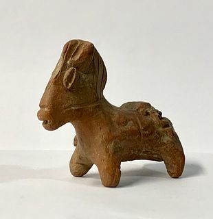 Ancient Roman North African Terracotta Horse c.2nd-3rd century AD. Size 3 1/4 inches length. Provenance: Ex Robert Horbacz Estate, New York.