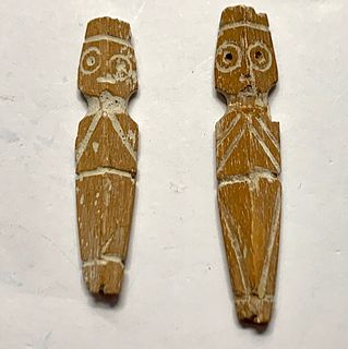 Lot of 2 Coptic Idols c.5th century AD. Size 2 - 2 1/4 inches high. Ex NYC Collection