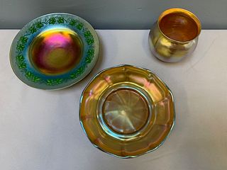 Tiffany Favrille, Bowl, Vase & Ivy Pattern Bowl
