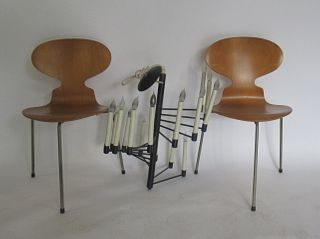 Midcentury Pair Of Fritz Hansen Chairs Together