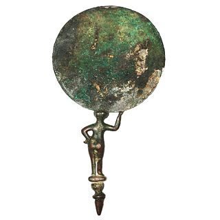 Ancient Roman Bronze Mirror with Aphrodite handle c.1st century AD. 