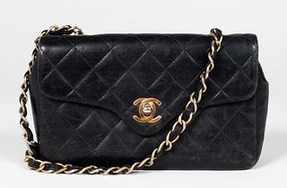 Chanel Black Leather Handbag / Purse