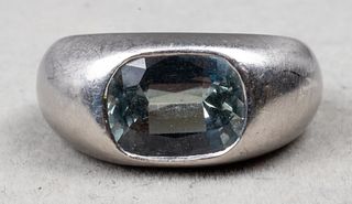 Platinum, Spinel, & Diamond Gypsy Ring