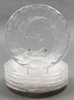 Lalique France Frosted Art Glass Plates