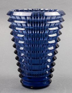 Baccarat Cut Crystal "Eye Pattern" Modern Vase