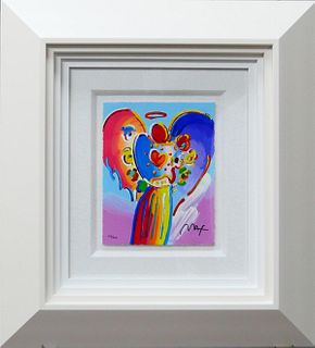 PETER MAX (USA B1937) "ANGEL WITH HEART" SERIGRAPH