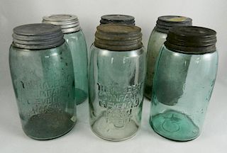 Fruit jars - 6 Haserot Company Cleveland