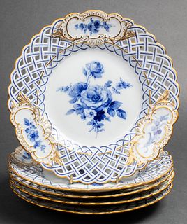 Meissen Reticulated Porcelain Plates, 5