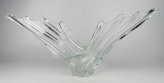 LARGE ART VANNES FRENCH CRYSTAL CENTERPIECE BOWL