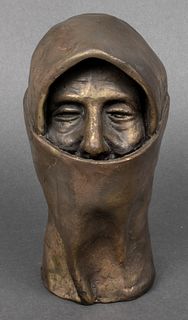 Modern "Hooded Figure" Composition Sculpture