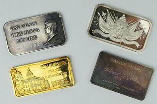 LOT OF (4) 1 OZT SILVER DEDICATED BARS