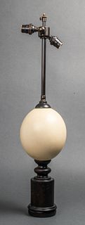 Modern Ostrich Egg Two-Light Table Lamp