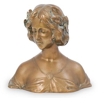 Art Nouveau Gilded Bronze Bust