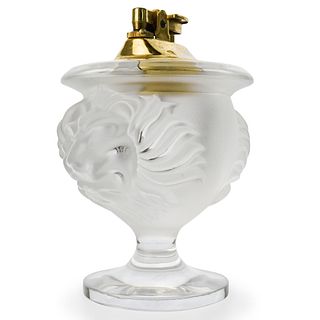 Lalique Crystal "Tete De Lion" Table Lighter