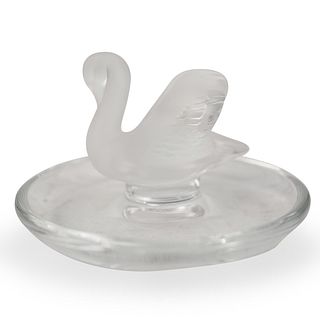 Lalique Crystal Swan Pin Tray