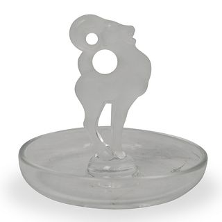 Lalique Crystal Goat Pin Tray