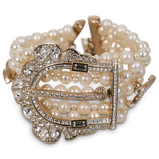 Chanel Costume Beaded Pearl Bracelet