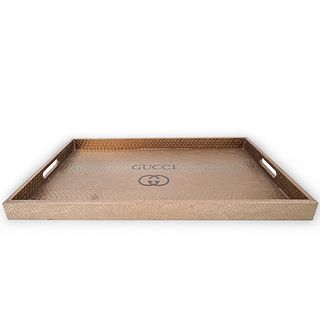 Gucci-Style Gold Faux Snakeskin Serving Tray