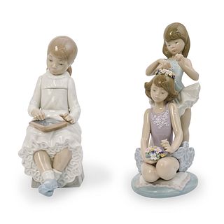 (2 Pc) Lladro Porcelain Figurines