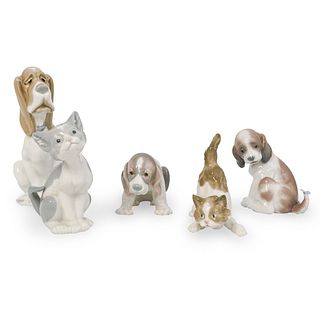 (5 Pc) Lladro Porcelain Figurines