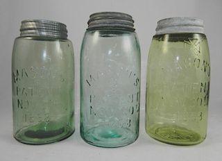 Fruit jars - 3 Mason's