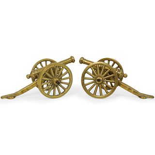 Pair of Brass Cannon Bookends