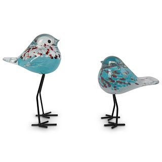 Pair of Murano Glass Birds