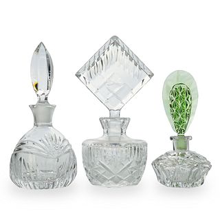 (3 Pc) Crystal Cut Perfume Bottles