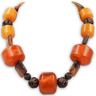 (2 Pc) Oriental Amber Necklaces