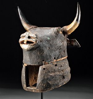 Early 20th C. African Bidjogo Wood Dugn'be Mask