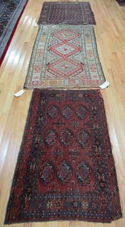 3 Antique And Finely Hand Woven Area Carpets.