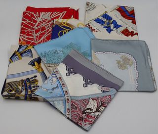 COUTURE. (7) Hermes Silk Scarves.