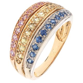 SAPPHIRES RING. 14K YELLOW GOLD